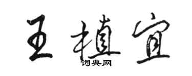 骆恒光王植宜行书个性签名怎么写