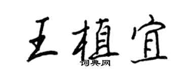 王正良王植宜行书个性签名怎么写