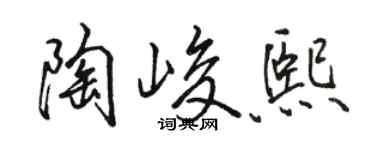 骆恒光陶峻熙行书个性签名怎么写