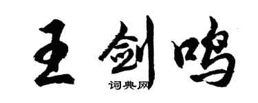 胡问遂王剑鸣行书个性签名怎么写