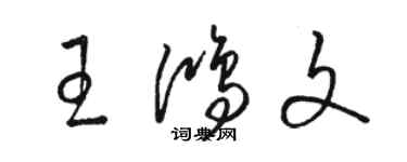 骆恒光王鸿文草书个性签名怎么写