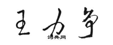 骆恒光王力争草书个性签名怎么写